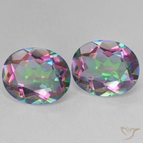 6.63 ctw Multicolor Mystic Quartz Stones, Natural Mystic Quartz in Oval Facet Shape for Sale