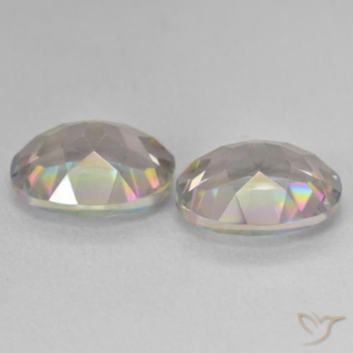 Mystic Quartz Gemstones in 11 x 9 mm (calibrated) Size for Sale, Mystic Quartz Stones in Multicolor Color