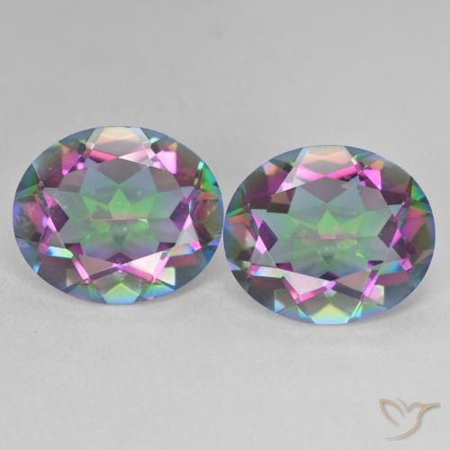10.86ctw Natural Multicolor Mystic Quartz, Oval, VVS-VS