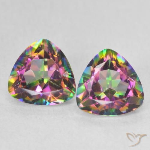 1.52ctw Natural Multicolor Mystic Quartz, Trillion, VVS-VS