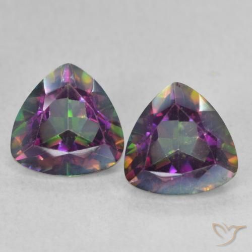 1.51ctw Natural Multicolor Mystic Quartz, Trillion, VVS-VS