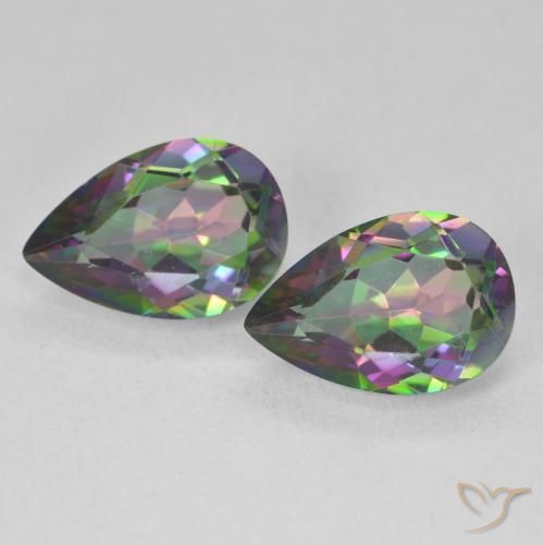 5.87ctw Natural Multicolor Mystic Quartz, Pear Shape, VVS-VS