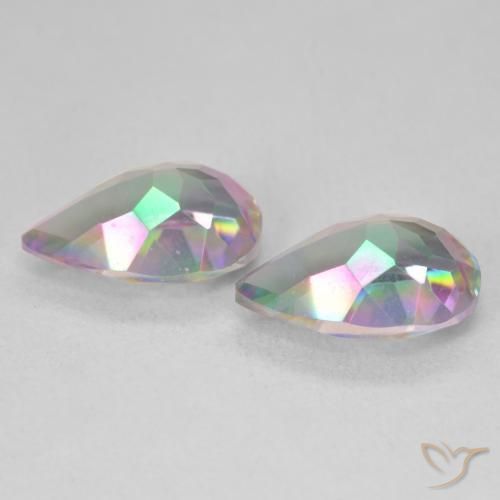 Mystic Quartz Gemstones in 12 x 8 mm (calibrated) Size for Sale, Mystic Quartz Stones in Multicolor Color