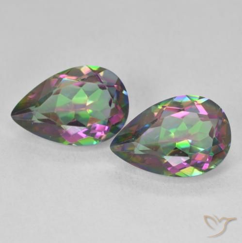 5.93ctw Natural Multicolor Mystic Quartz, Pear Shape, VVS-VS