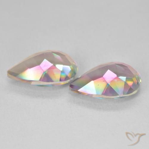 Mystic Quartz Gemstones in 12 x 8 mm (calibrated) Size for Sale, Mystic Quartz Stones in Multicolor Color