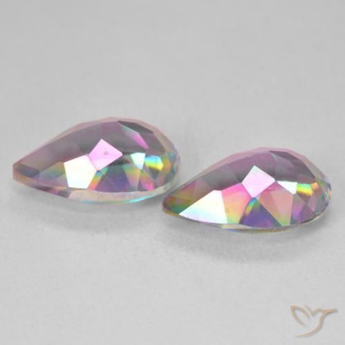 Mystic Quartz Gemstones in 12 x 8 mm (calibrated) Size for Sale, Mystic Quartz Stones in Multicolor Color