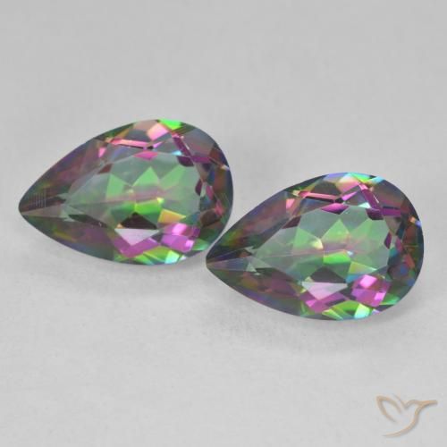 5.81ctw Natural Multicolor Mystic Quartz, Pear Shape, VVS-VS
