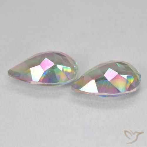 Mystic Quartz Gemstones in 12 x 8 mm (calibrated) Size for Sale, Mystic Quartz Stones in Multicolor Color
