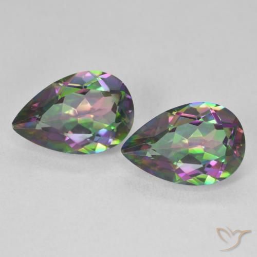 5.78ctw Natural Multicolor Mystic Quartz, Pear Shape, VVS