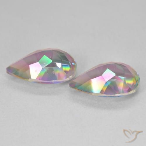 Mystic Quartz Gemstones in 12 x 8 mm (calibrated) Size for Sale, Mystic Quartz Stones in Multicolor Color