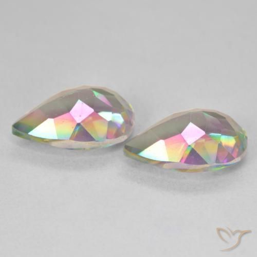 Mystic Quartz Gemstones in 12 x 8 mm (calibrated) Size for Sale, Mystic Quartz Stones in Multicolor Color
