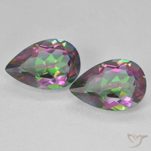5.95ctw Natural Multicolor Mystic Quartz, Pear Shape, VVS