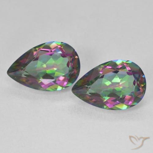 5.82ctw Natural Multicolor Mystic Quartz, Pear Shape, VVS