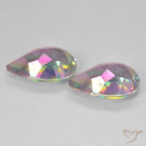 Mystic Quartz Gemstones in 12 x 8 mm (calibrated) Size for Sale, Mystic Quartz Stones in Multicolor Color