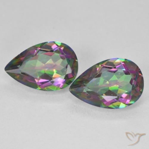 5.79ctw Natural Multicolor Mystic Quartz, Pear Shape, VVS-VS