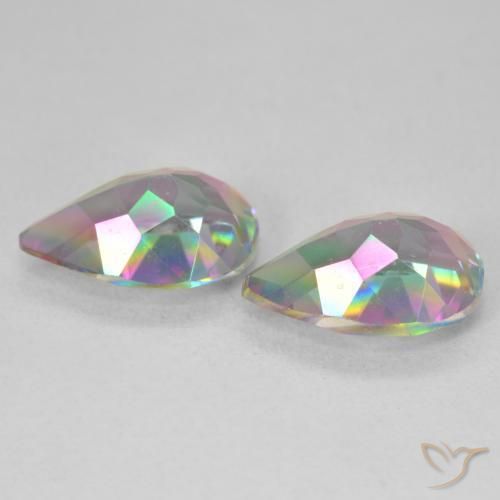 Mystic Quartz Gemstones in 12 x 8 mm (calibrated) Size for Sale, Mystic Quartz Stones in Multicolor Color