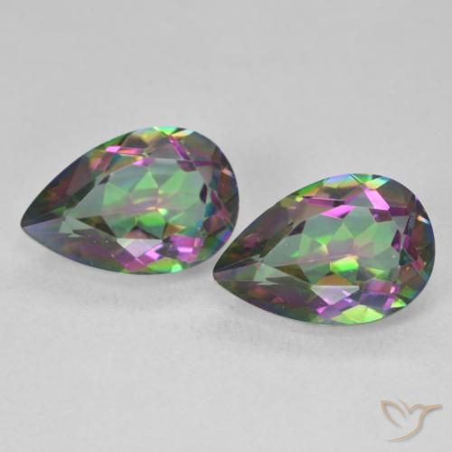 6.02ctw Natural Multicolor Mystic Quartz, Pear Shape, VVS-VS