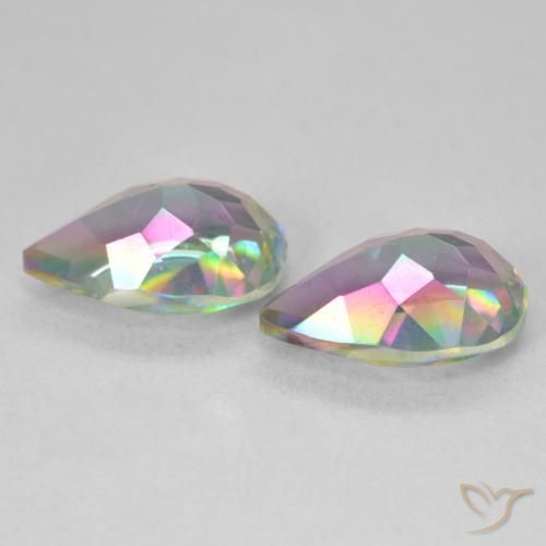 Mystic Quartz Gemstones in 12 x 8 mm (calibrated) Size for Sale, Mystic Quartz Stones in Multicolor Color