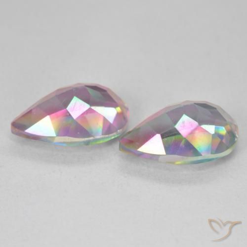Mystic Quartz Gemstones in 12 x 8 mm (calibrated) Size for Sale, Mystic Quartz Stones in Multicolor Color