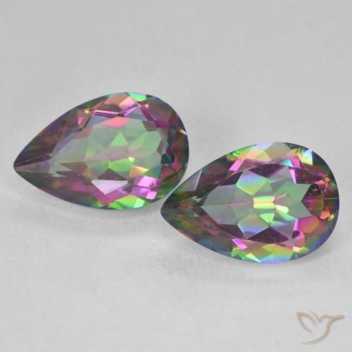 5.73ctw Natural Multicolor Mystic Quartz, Pear Shape, VVS-VS