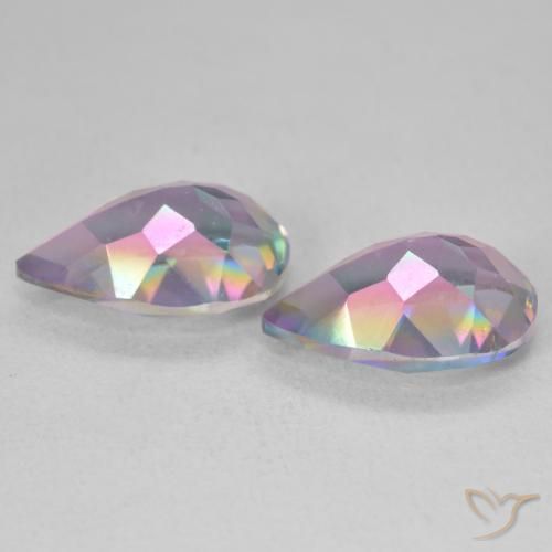 Mystic Quartz Gemstones in 12 x 8 mm (calibrated) Size for Sale, Mystic Quartz Stones in Multicolor Color