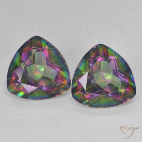 2.24ctw Natural Multicolor Mystic Quartz, Trillion, VVS