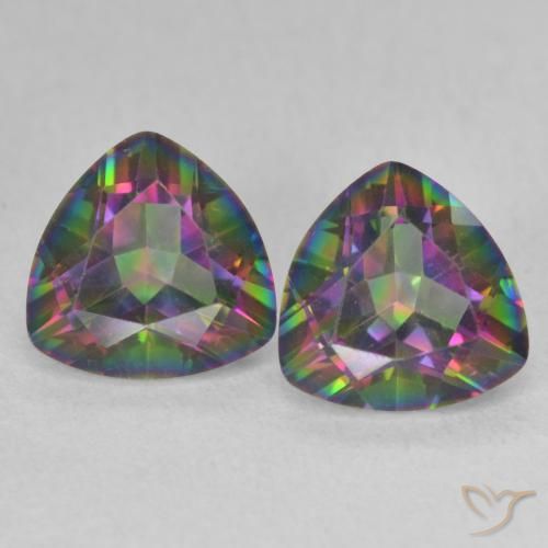 2.29ctw Natural Multicolor Mystic Quartz, Trillion, VVS