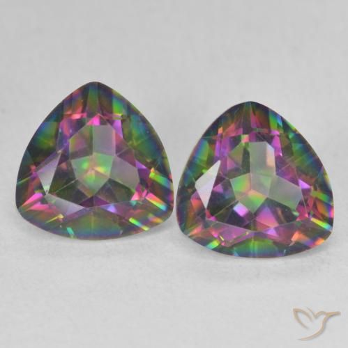 2.21ctw Natural Multicolor Mystic Quartz, Trillion, VVS
