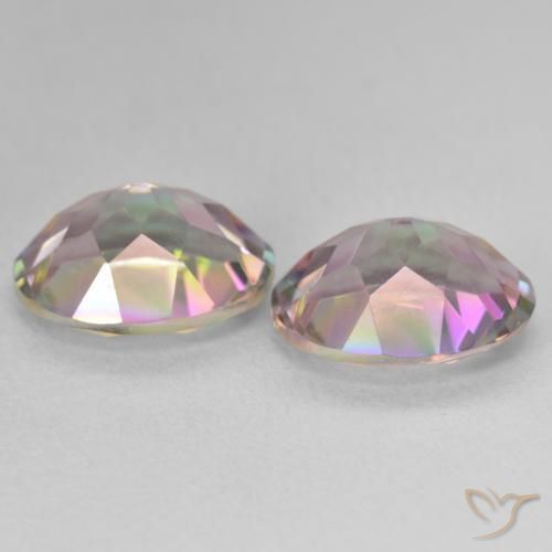 Mystic Quartz Gemstones in 11 x 9 mm (calibrated) Size for Sale, Mystic Quartz Stones in Multicolor Color