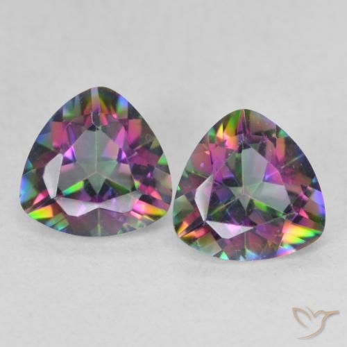 1.37ctw Natural Multicolor Mystic Quartz, Trillion, VVS