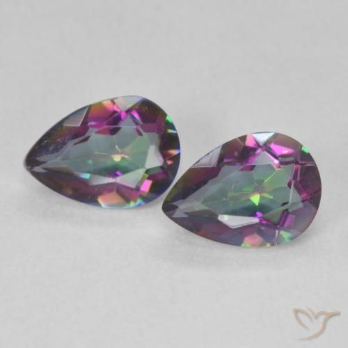 1.26ctw Natural Multicolor Mystic Quartz, Pear Shape, VS