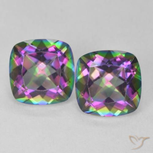 2.81 ctw Multicolor Mystic Quartz Gemstones, Mystic Quartz Gems in Cushion-Cut Shape for Sale.
