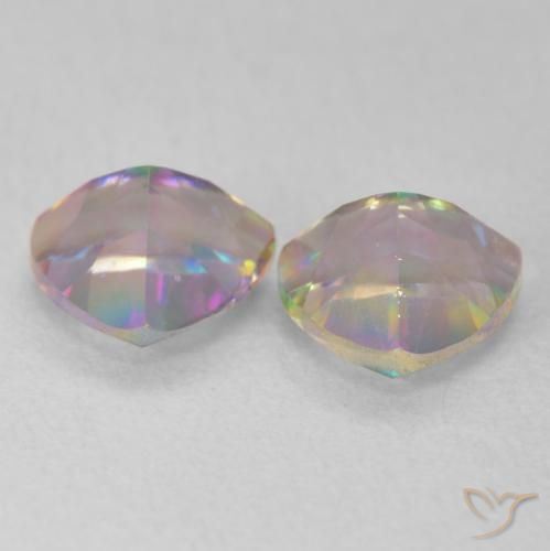 Mystic Quartz Gemstones in 6 x 6 mm (calibrated) Size for Sale, Mystic Quartz Stones in Multicolor Color