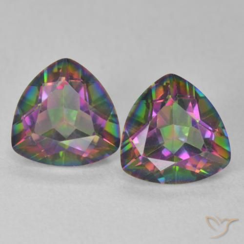 2.29ctw Natural Multicolor Mystic Quartz, Trillion, VVS