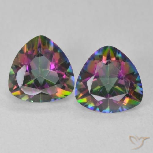 1.32ctw Natural Multicolor Mystic Quartz, Trillion, VVS