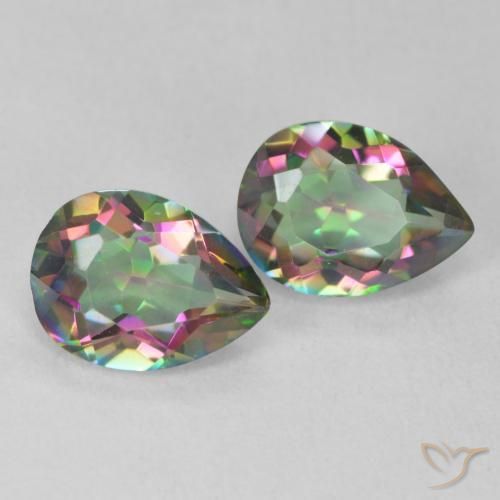 2.16ctw Natural Multicolor Mystic Quartz, Pear Shape, VVS