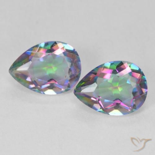 2.19ctw Natural Multicolor Mystic Quartz, Pear Shape, VVS