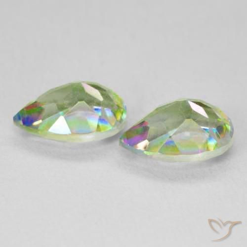 Mystic Quartz Gemstones in 8 x 6 mm (calibrated) Size for Sale, Mystic Quartz Stones in Multicolor Color