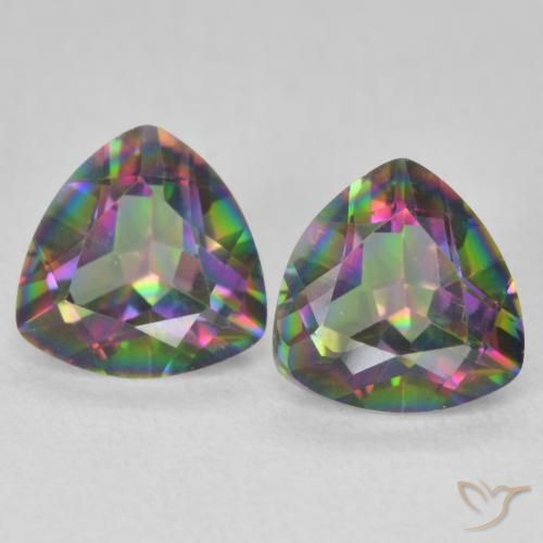 2.27ctw Natural Multicolor Mystic Quartz, Trillion, VVS