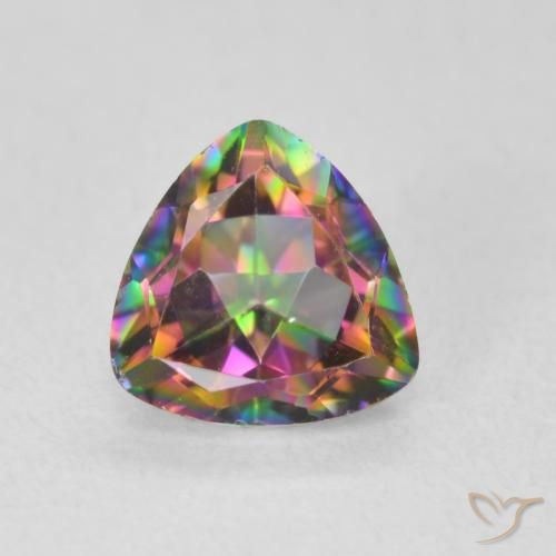 0.70ct Natural Multicolor Mystic Quartz, Trillion, VS