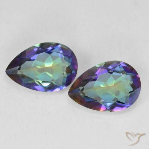 3.31ctw Natural Multicolor Mystic Quartz, Pear Shape, VVS-VS