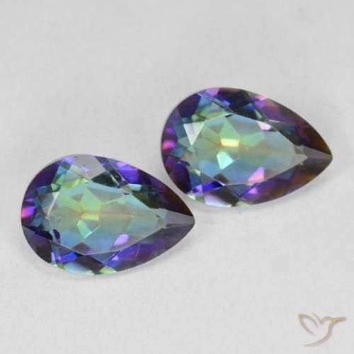 3.31 ctw Multicolor Mystic Quartz Stones, Natural Mystic Quartz in Pear Facet Shape for Sale