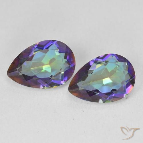 3.42ctw Natural Multicolor Mystic Quartz, Pear Shape, VVS-VS