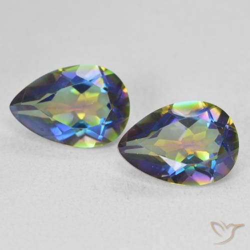 3.72ctw Natural Multicolor Mystic Quartz, Pear Shape, VVS-VS