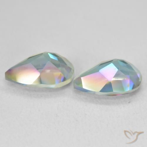Mystic Quartz Gemstones in 10 x 7 mm (calibrated) Size for Sale, Mystic Quartz Stones in Multicolor Color