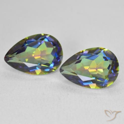 3.76ctw Natural Multicolor Mystic Quartz, Pear Shape, VVS-VS