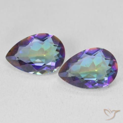 3.43ctw Natural Multicolor Mystic Quartz, Pear Shape, VVS-VS