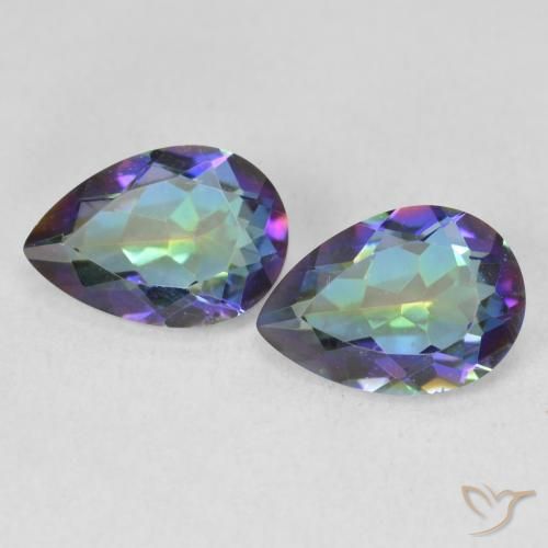 3.42ctw Natural Multicolor Mystic Quartz, Pear Shape, VVS-VS