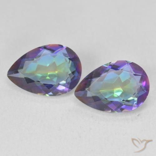3.42ctw Natural Multicolor Mystic Quartz, Pear Shape, VVS-VS