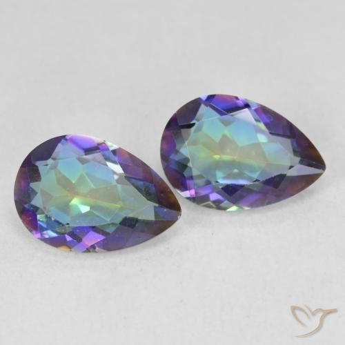 3.42 ctw Multicolor Mystic Quartz Stones, Natural Mystic Quartz in Pear Facet Shape for Sale